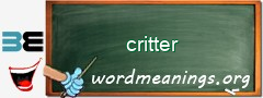 WordMeaning blackboard for critter